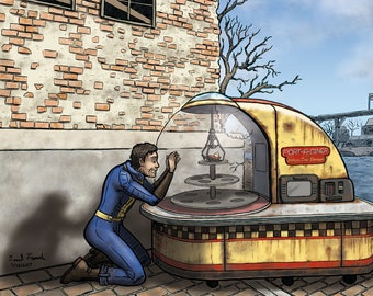 Sin suerte en el Port-A-Diner (impresión artística)