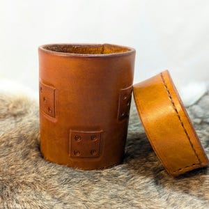 Leather Dice Cup with Dice Patterns