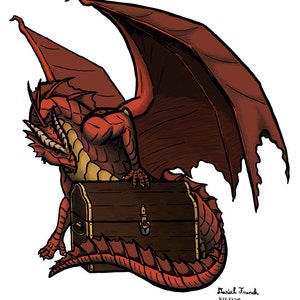 A Dragon and His Treasure art print