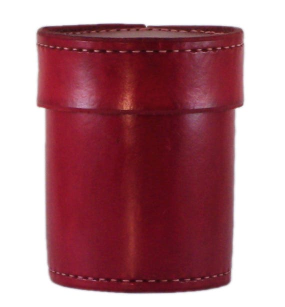 DICE CUP BROWN / TAN Genuine LEATHER Game RPG Hand-Made Hand-Stitched 