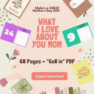 What I Love About You, Mom – Personalized Mom Gift Book | 30 Prompts to Share Why You Love Her | Keepsake Mother&#39;s Day, Birthday Gift