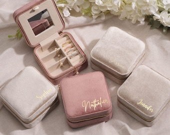 Portagioielli con nome personalizzato, portagioielli da viaggio, regali di nozze per damigelle d'onore, portagioielli, portagioielli personalizzato, regalo per la festa della mamma, regalo per la mamma