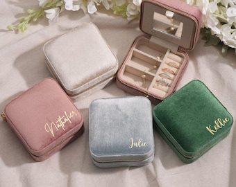Personalisierte Name Schmuckschatulle, Reise Schmuckschatulle, Schmuckschatulle, Brautjungfer Geschenke, benutzerdefinierte Schmuckschatulle Muttertag, Geschenk für Mama