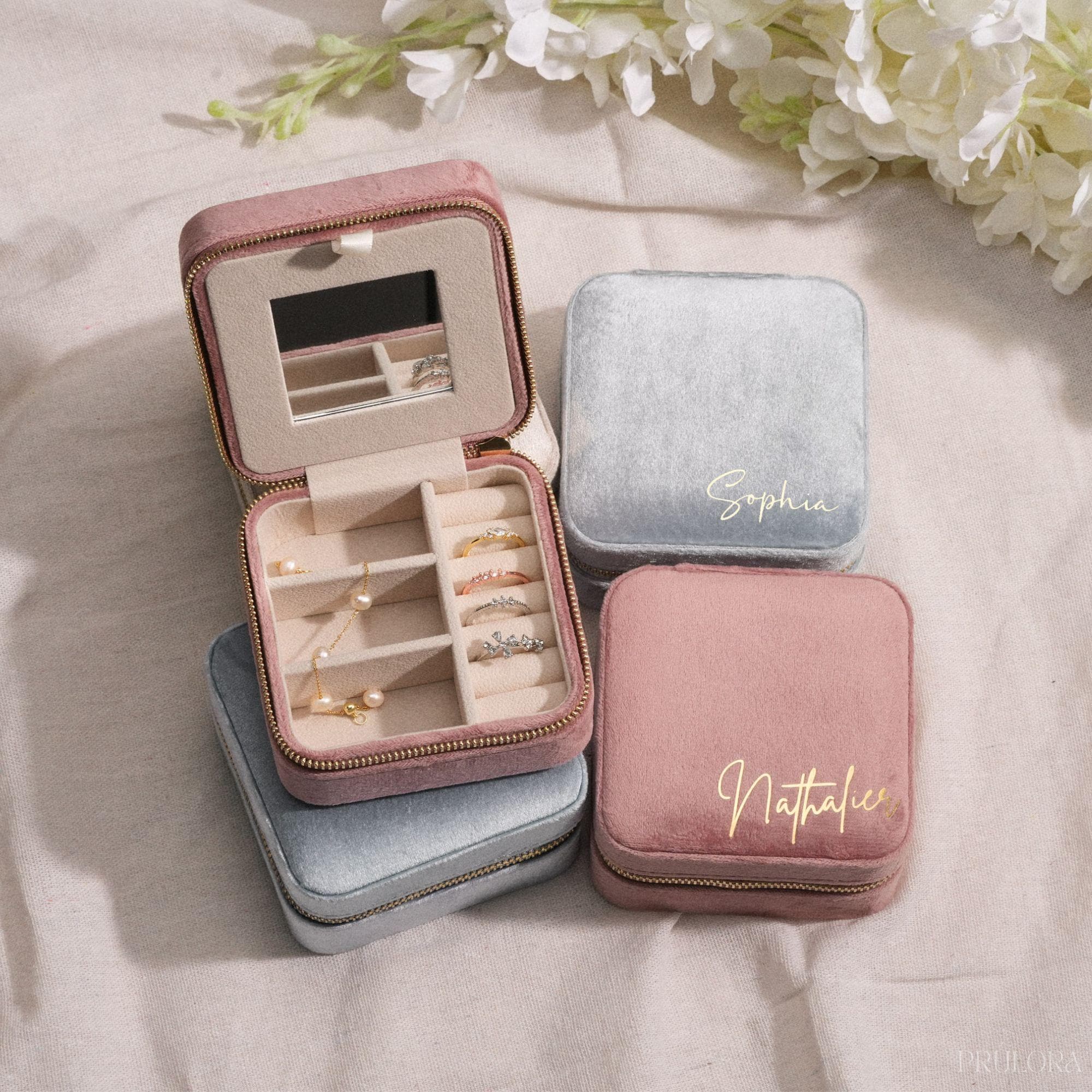 QUIIEOSKIA Scatola Portagioie Da Viaggio Piccolo Organizer Per - Foto 7