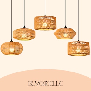 Handwoven lampshade, hanging lamp, indoor and outdoor pendant light, woven lamp shade, handmade ceiling light