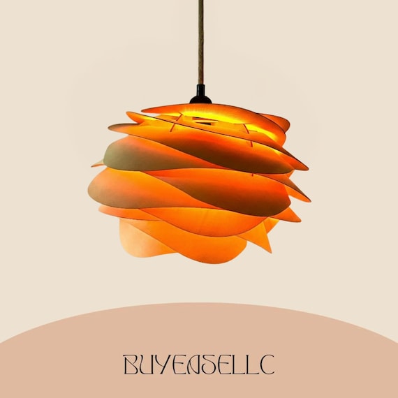 Wabi Sabi Japanese Lamp | Nordic Handmade Veneer Ceiling Light Fixture E27