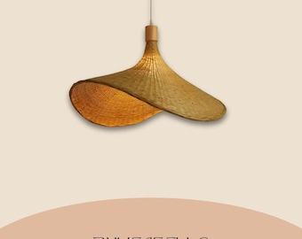 Handwoven Rattan Pendant Light | Dimmable Hanging Lamp