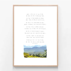 William Henry Davies | Vrije tijd | Illustratie Citaat Gedicht Muurkunst Tekening Natuur Landschap Wandelen Inspirerende Reizen Gicleeprint