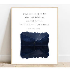 Ralph Waldo Emerson | Was liegt hinter uns | Illustration Zitat Gedicht Wand Kunst Zeichnung Natur Bäume Landschaft Empowering Giclée-Druck Bild 11
