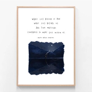 Ralph Waldo Emerson | Was liegt hinter uns | Illustration Zitat Gedicht Wand Kunst Zeichnung Natur Bäume Landschaft Empowering Giclée-Druck Bild 10