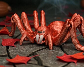 Articulated Tarantula Model: Lifelike 3D Printed Spider Toy for Halloween Decor, Desk Props & Insect Art