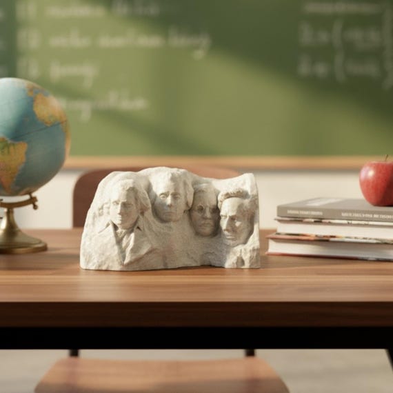 Mount Rushmore Replica | Patriotic Decor | American Landmark | 3D Printed U.S. Presidents Sculpture | South Dakota Souvenir | Desk Decor