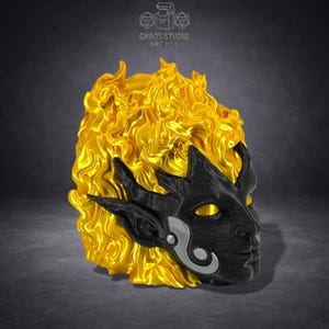 Lorwyn Ashling Head MTG Commander Deck Box | Faerie Elemental 3D Printed EDH Storage Case | 100 Double Sleeved Fantasy Card Organizer