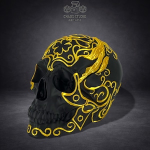 Gothic Skull Deck Box & Dice Holder: Medieval Ornate Gaming Storage for MTG, Pokemon, Yu-Gi-Oh! Cards| Stocking Stuffer | Last Minute Gift