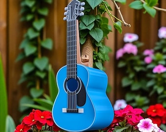 Guitar Birdhouse: Unique Handcrafted Musical Outdoor Garden Decor for Bird Lovers