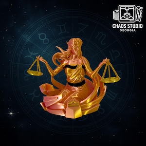 Libra Zodiac Sculpture – 3D Printed Horoscope Scales | Astrology Gift | Celestial Decor | Libra Art Piece