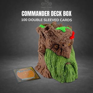 Ent Treebeard Inspired MTG Commander Deck Box – 100+ Double Sleeved Forest Guardian Card Case | Handcrafted Nature Fantasy Storage