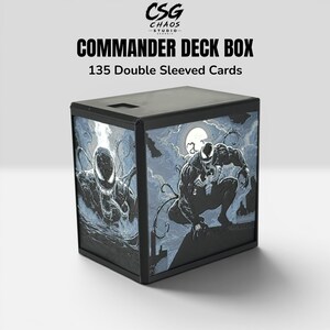 Midnight Predator MTG Commander Deck Box | Commander Display Slot | 115 Double Sleeved | 3D Printed TCG Storage for Magic, Pokemon, Yu-Gi-Oh