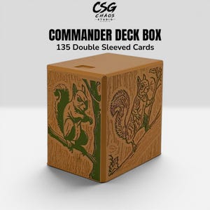 Chatterfang Squirrel Tribal MTG Commander Deck Box EDH Storage Green Woodland Fantasy Magnetic Closure Double-Sleeved Cards