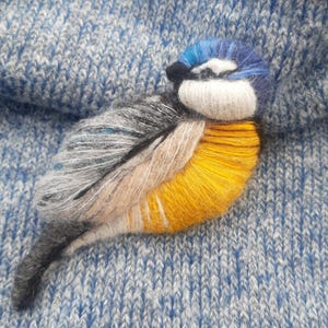 Hand embroidered bird brooch, cosy softness,bird pin,textile brooch bird,lovely Easter gift for her,eco friendly bird brooch,boho brooch.