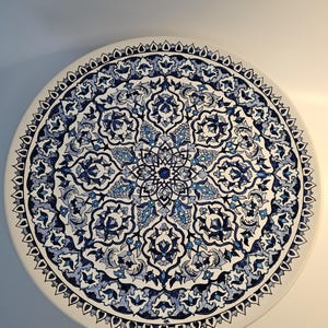 Hand-Painted Turkish Ceramic Plate – Iznik Style Wall Decor or Serving Dish