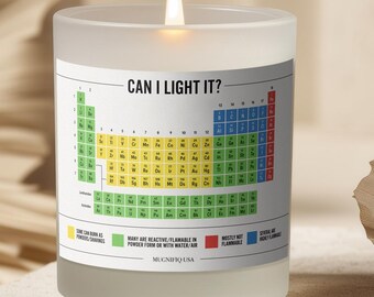 Funny Periodic Table candle, Can I Lick It Science candle, Chemistry Teacher Gift, Nerdy Science candle M-0209FR