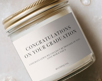 Personalized Graduation Candle Gift, Apothecary Soy Wax Candle M-0099