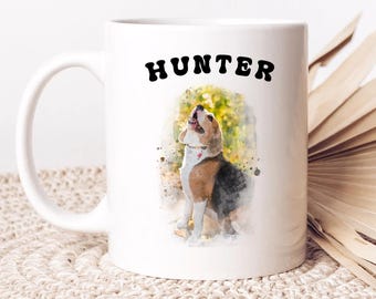 Custom Pet Mug Personalized Photo Dog Face Mug Watercolor Pet Portrait Dog Remembrance Gift Custom Cat Face Memorial Mugs Gift Pet Lover