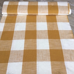 Buffalo Check Fabric Yellow & Cream  By The Yard plaid Fabric Check Fabric Buffalo Check Cloth