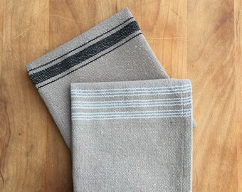 Grain Sack Black Stripes Kitchen Washcloth Wash Cloth  Grain Sack Hand Towel Grain Sack Towels Grain Sack Ticking