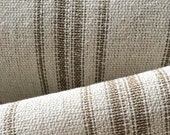 Grain Sack Fabric Tan Stripes Vintage Inspired By The Yard Feed Sack Fabric Flour Sack Fabric Gunny Sack Fabric Grain Sack Cloth