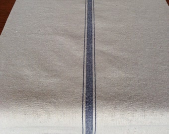 Grain Sack Blue Stripe Table Runner
