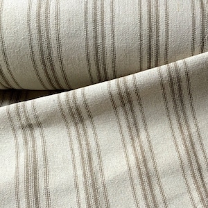 Grain Sack Fabric By The Yard Grain Sack Tan Stripes Vintage Inspired Feed Sack Fabric Flour Sack Fabric Gunny Sack Fabric Grain Sack Cloth