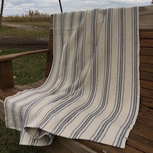 Grain Sack Throw Grain Sack Blanket Grain Sack Coverlet Grain Sack Cover Grain Sack Afghan
