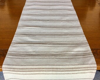 Grain Sack Table Runner Tan Stripes