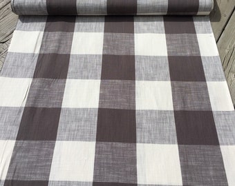 Buffalo Check Fabric Gray & Cream  By The Yard plaid Fabric Check Fabric Buffalo Check Cloth