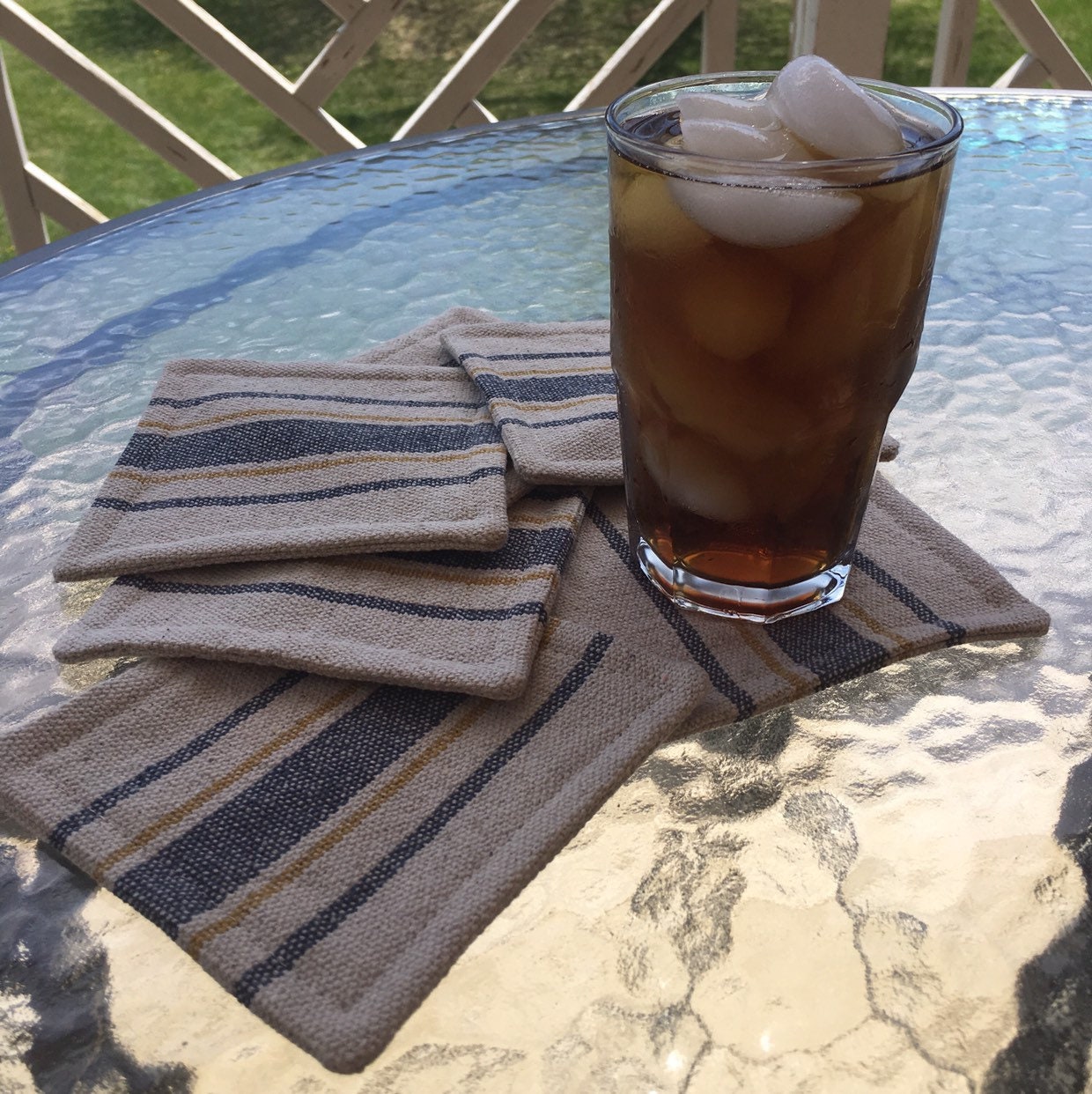 Grain Sack Coasters Set of Six - Etsy