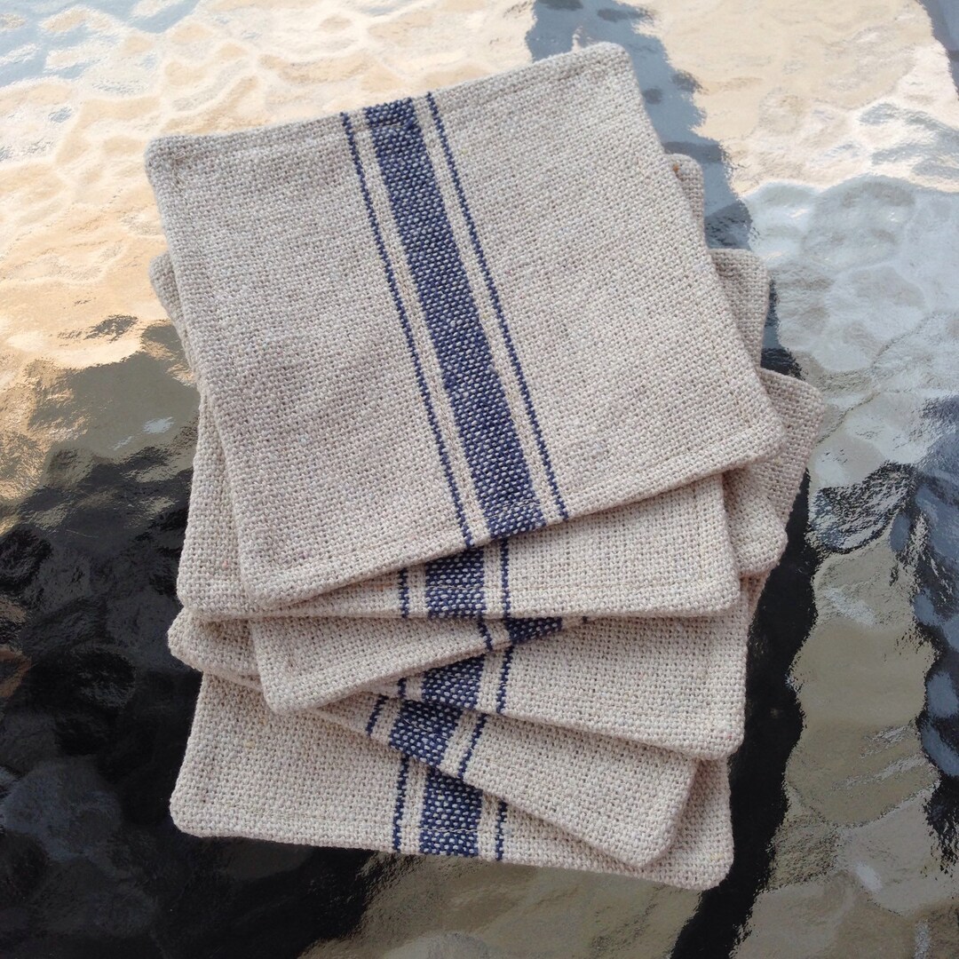 Grain Sack Coasters Set of Six - Etsy