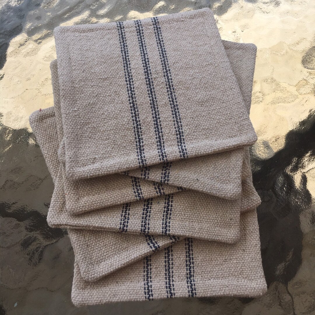 Grain Sack Coasters Set of Six - Etsy
