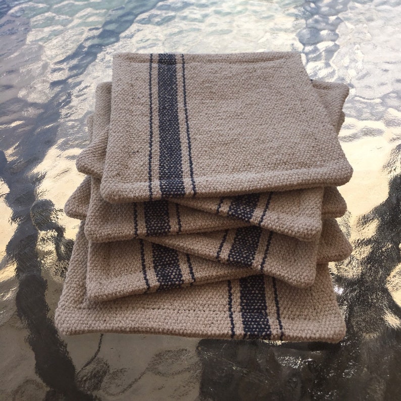 Grain Sack Coasters Set of Six - Etsy