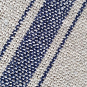 Grain Sack Fabric Sold By The Yard Blue Stripe Vintage Inspired Feed Sack Fabric Flour Sack Fabric Gunny Sack Fabric Grain Sack Reproduction image 5