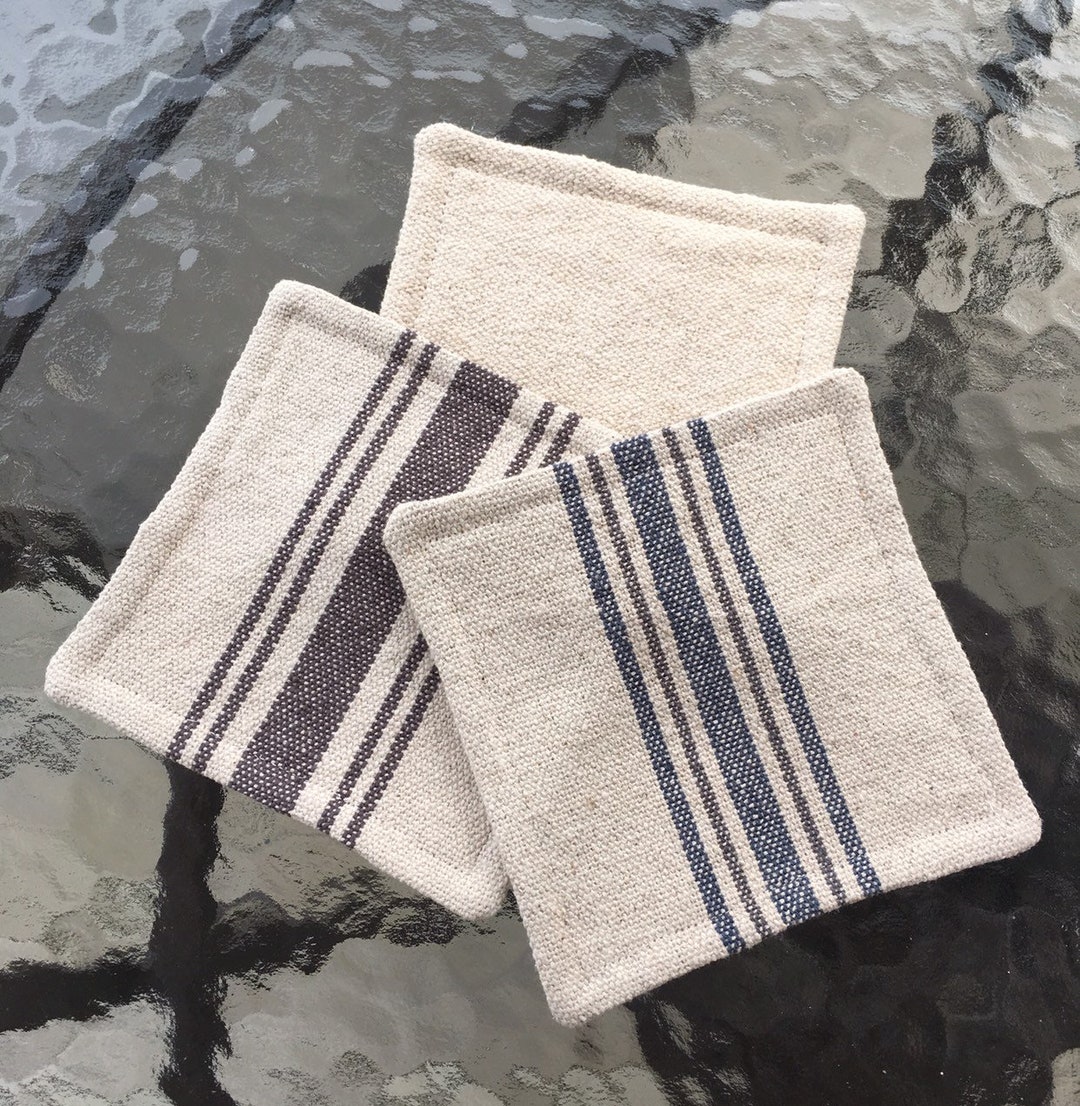 Grain Sack Coasters Set of Six - Etsy