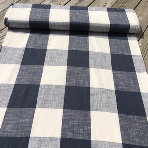 Buffalo Check Fabric Blue & Cream  By The Yard plaid Fabric Check Fabric Buffalo Check Cloth