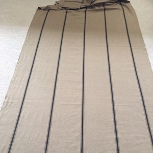 Grain Sack Fabric Black Stripe on Dark Tan Vintage Inspired by the Yard ...