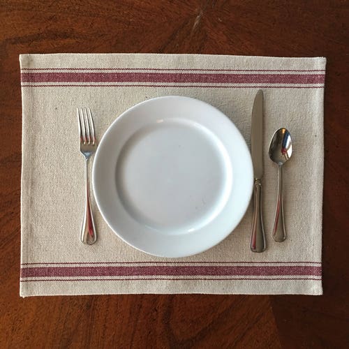 Grain Sack Red Stripe Placemat Grainsack Place Farmhouse Etsy