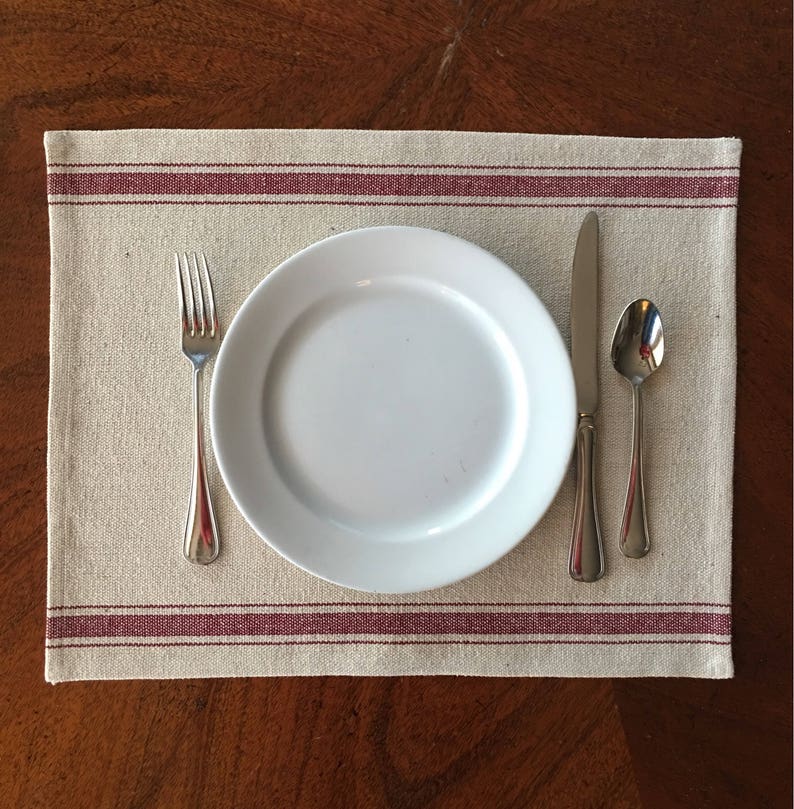 Grain Sack Red Stripe Placemat Grainsack Place Farmhouse Etsy