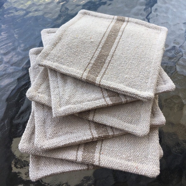 Grain Sack Coasters Set of Six