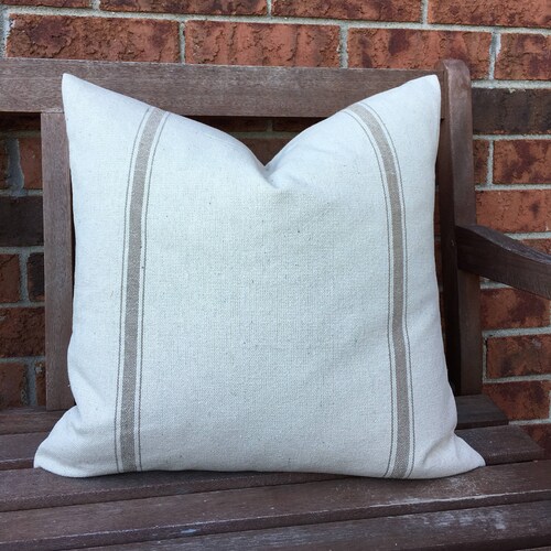 Grain Sack Pillow Cover 9 Red Stripes Etsy