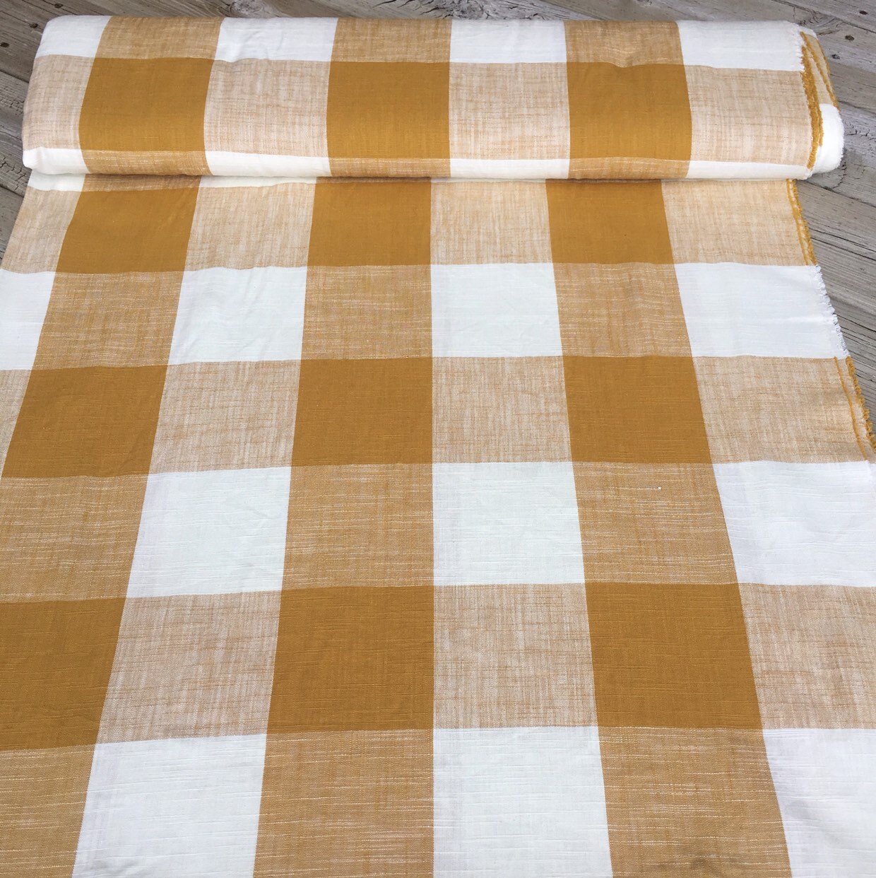 Buffalo Check Fabric Yellow & Cream By The Yard plaid Fabric Etsy