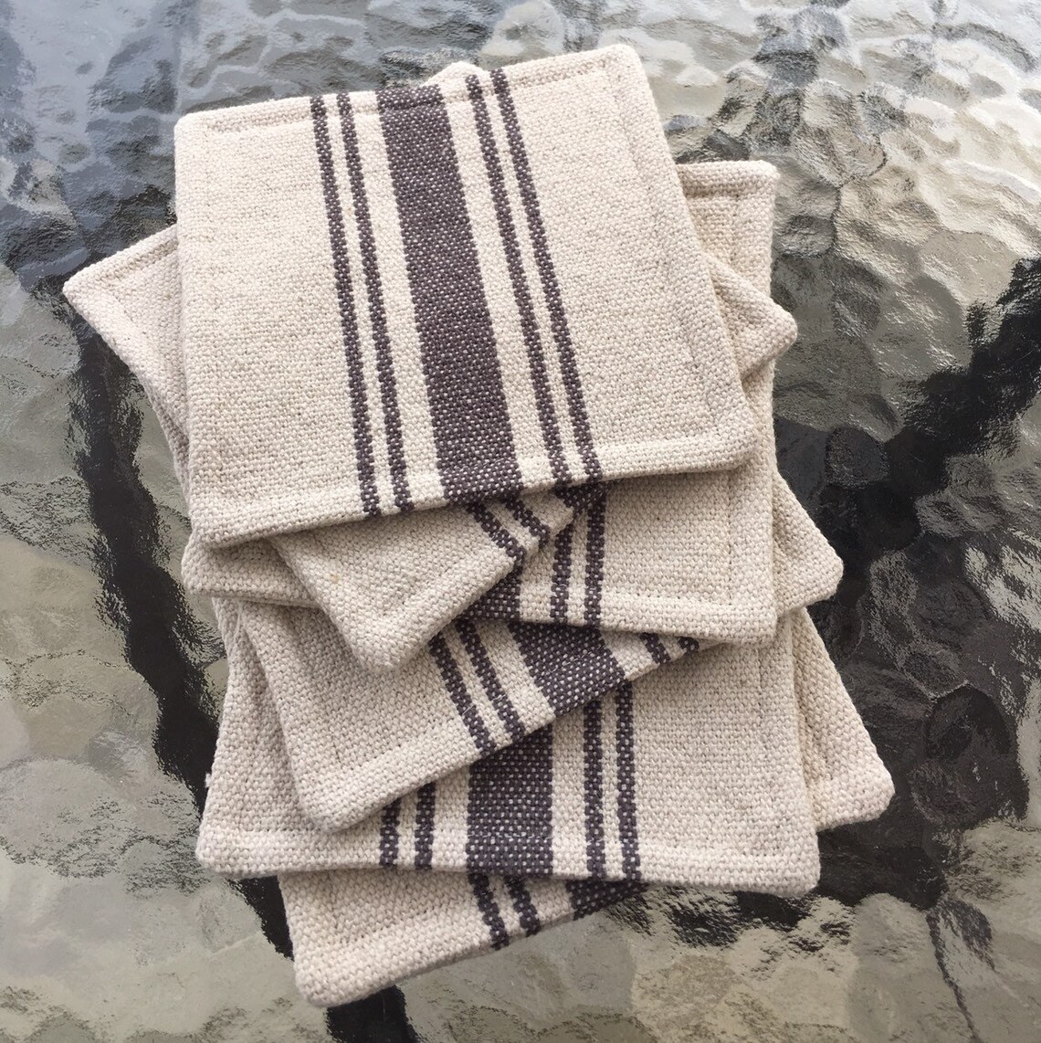 Grain Sack Coasters Set of Six - Etsy
